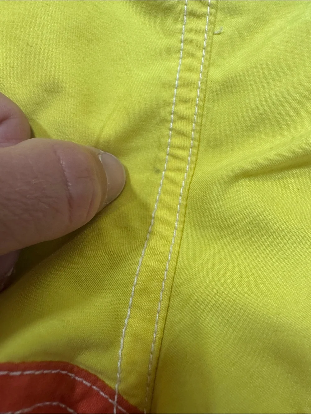 Hanna Andersson Blue swim trunks boys with White Stitching 6-7 years